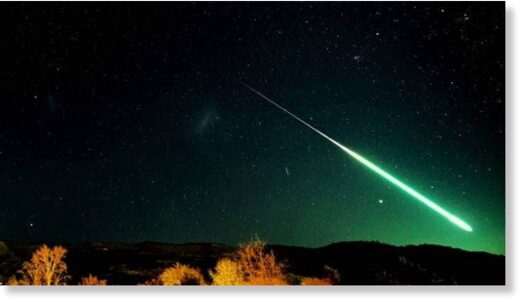 Click to enlarge A meteor was captured in a Richmond resident's photo on Thursday evening, lighting up the sky green.