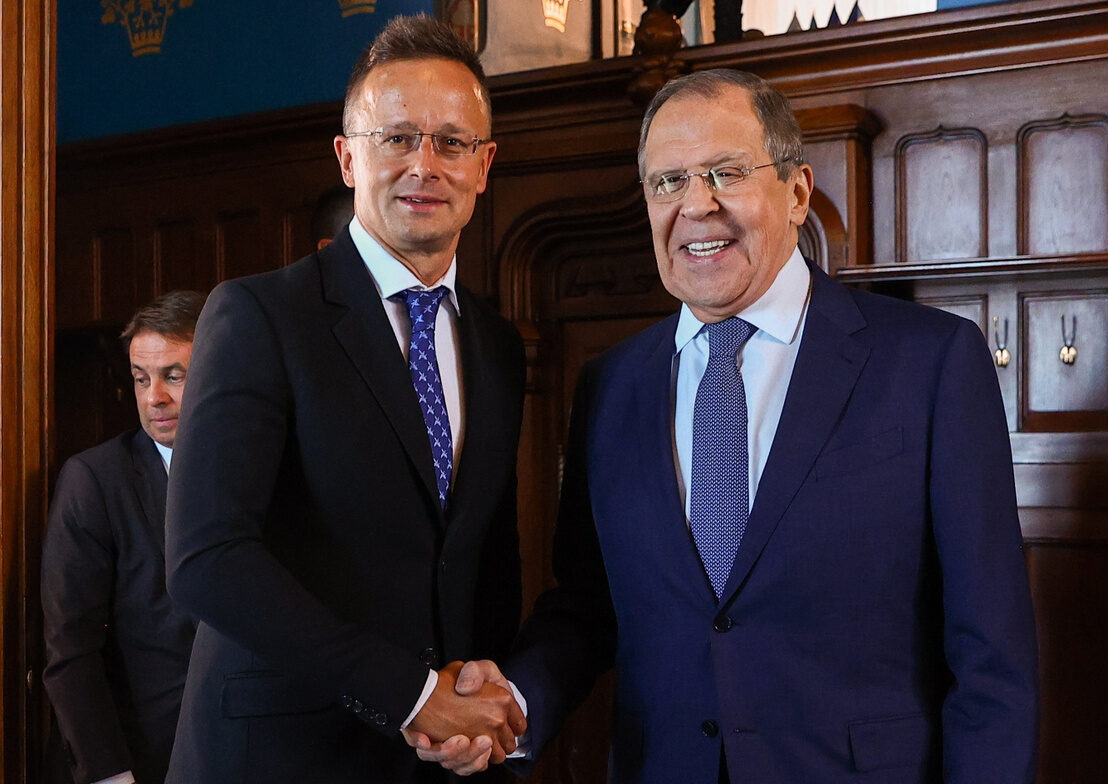 Click to enlarge Sergey Lavrov and Peter Szijjarto,