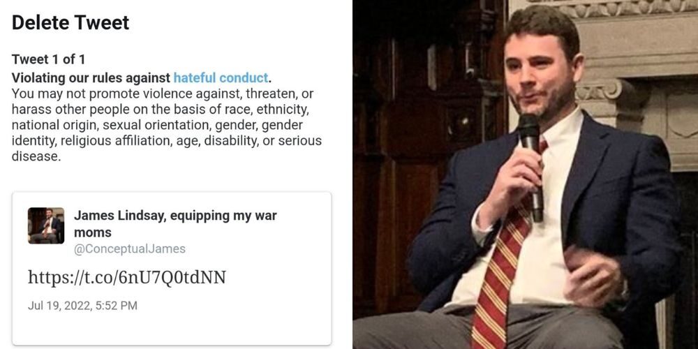 james lindsay tweet banned