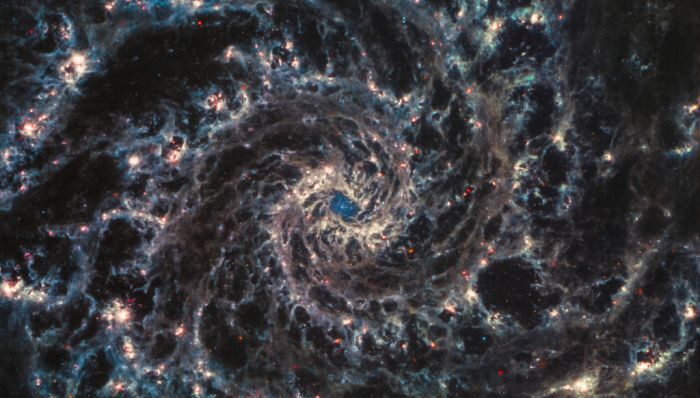 Click to enlarge NGC 628 galaxy webb telescope