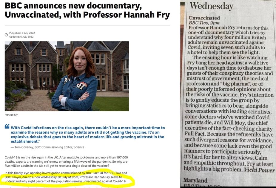 bbc doc unvaccinated hannah fry