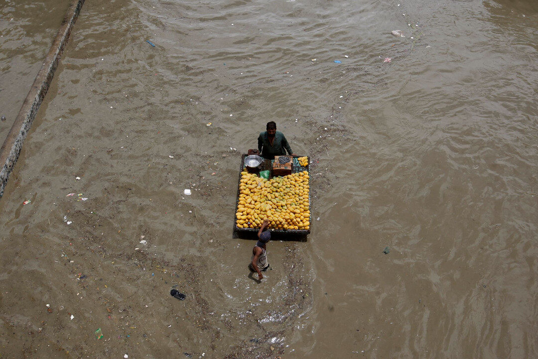 The deluge has swollen rivers and damaged highways and bridges.(AP: Fareed Khan