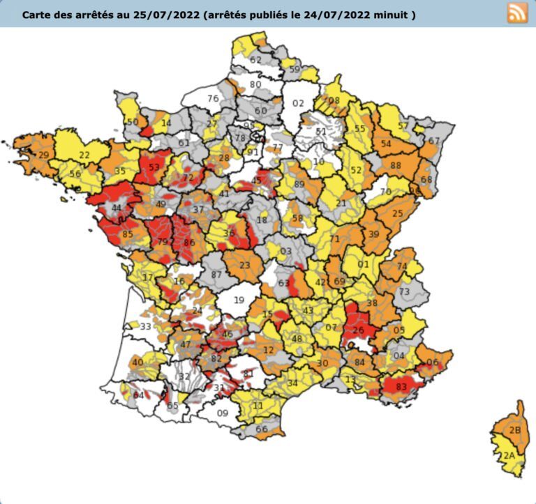 Click to enlarge France Drought 2022