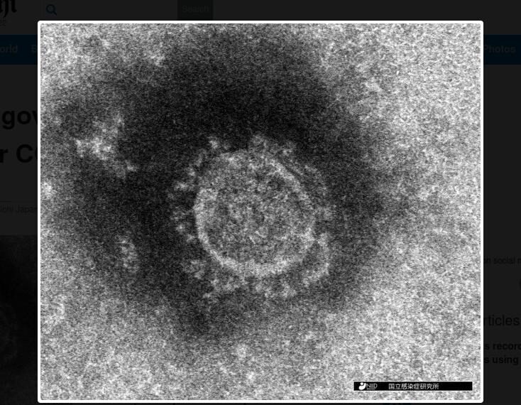 Click to enlarge coronavirus isolated