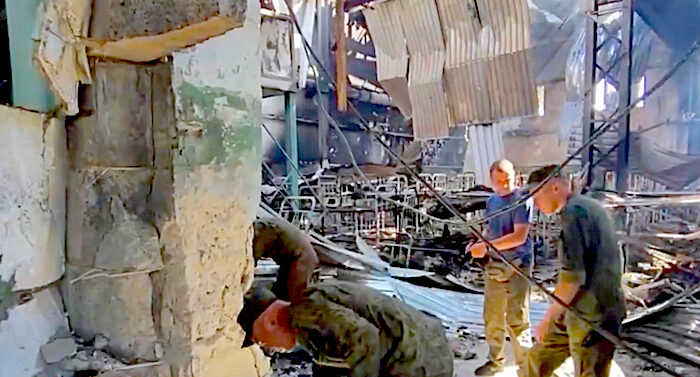 Click to enlarge Bombed center