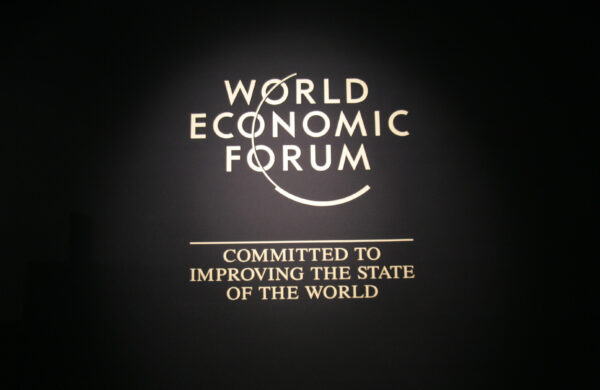 Click to enlarge Logo of the World Economic Forum taken at the Congress Centre 24 January 2007.