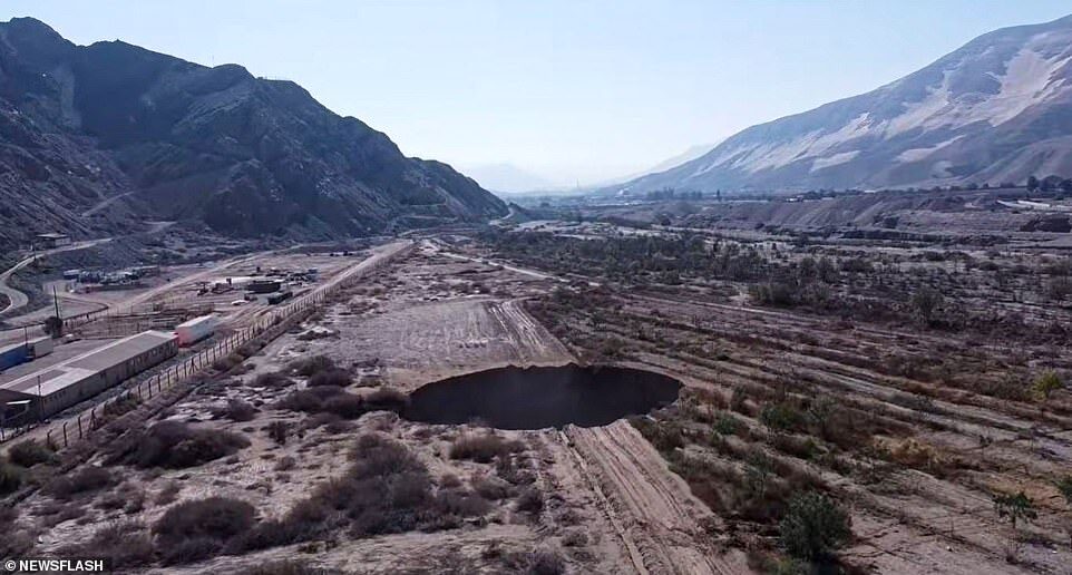 Click to enlarge 'There is a considerable distance, approximately 200 meters, to the bottom,' a Chilean official said.
