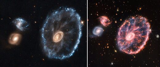 Hubble JWST james webb carwheel galaxy