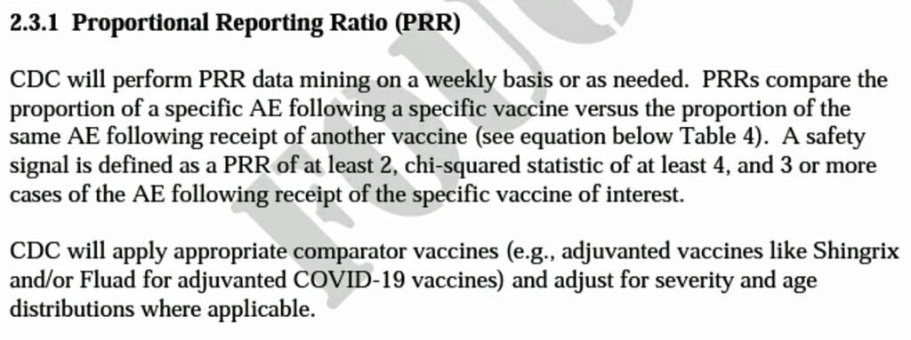 proportional reporting ratios