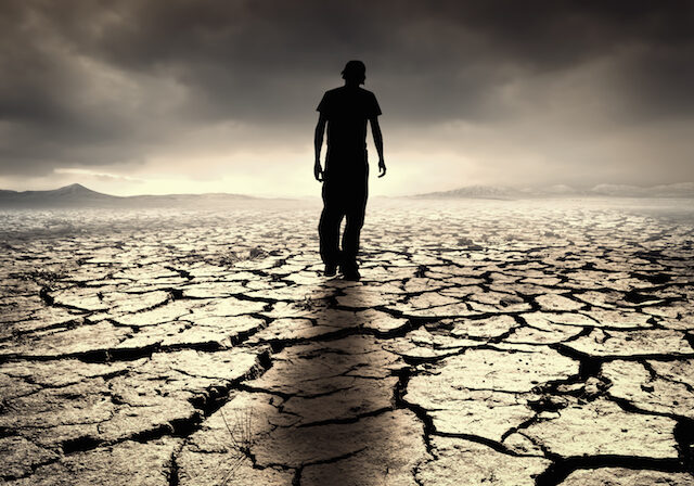 loneliness man desert