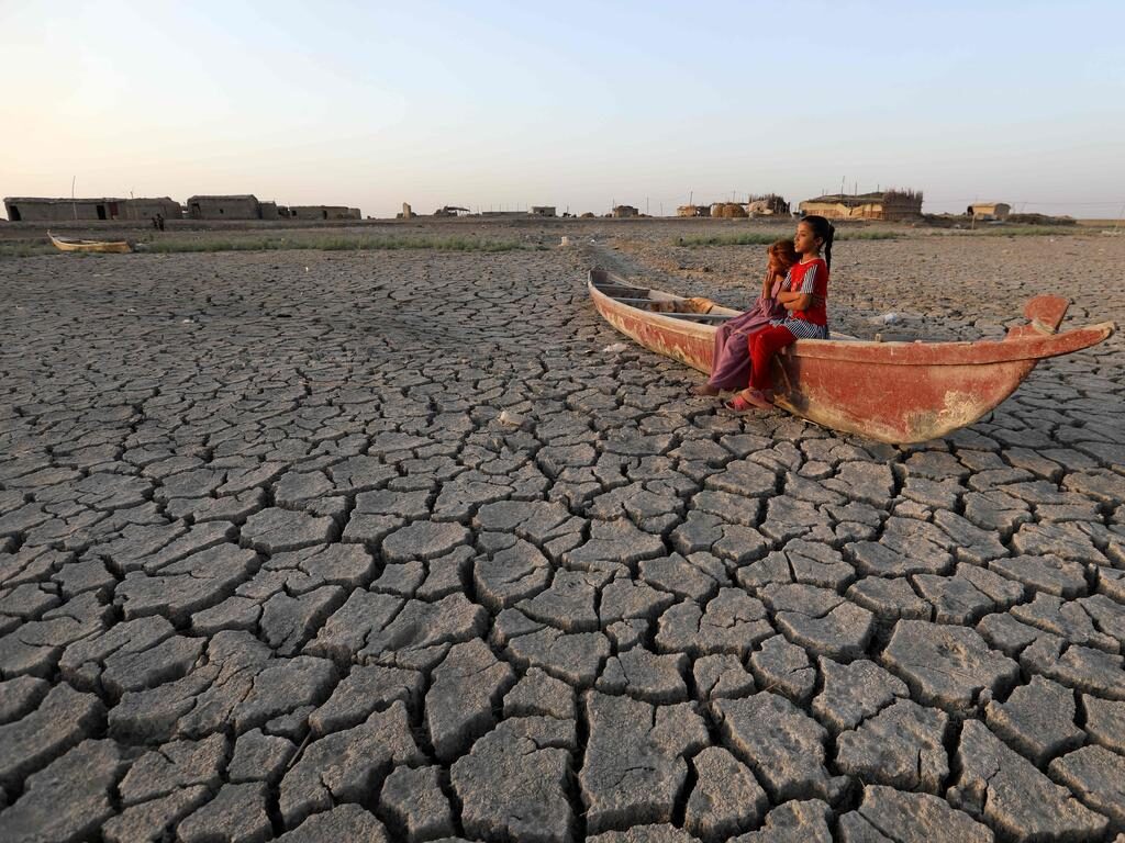 The rapid change has seen southern marshes in the southern in Dhi Qar province dry up, lining cracks for miles on end.
