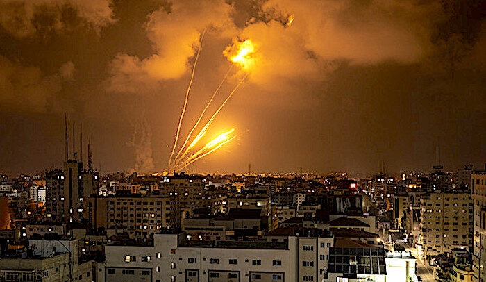 Click to enlarge Rocket blasts