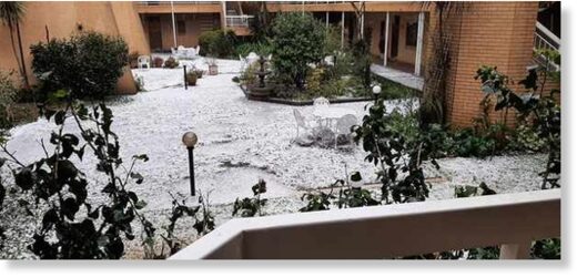 Jacaranda Lodge - Retirement Facility said the hail storm left them living in a winter wonderland.