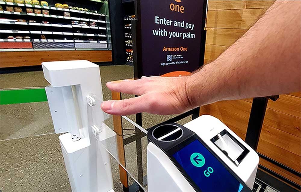 Click to enlarge Amazon's palm-reading payment technology