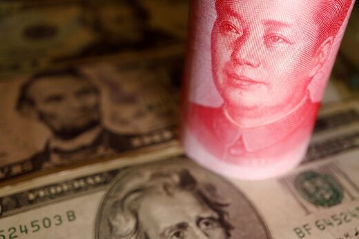 Click to enlarge dollar bills Yuan china us currency