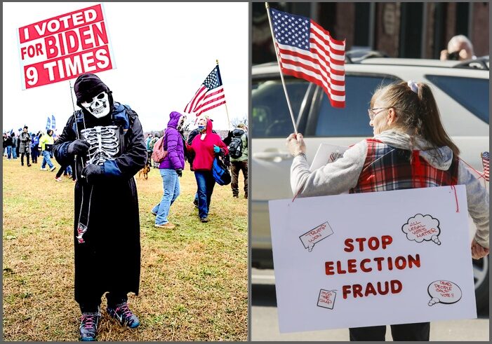 Click to enlarge Protesters