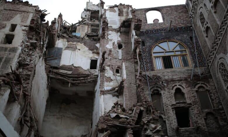 Rains-collapsed UNESCO-listed building in the old city of Sanaa, Yemen, Wednesday, Aug 10, 2022