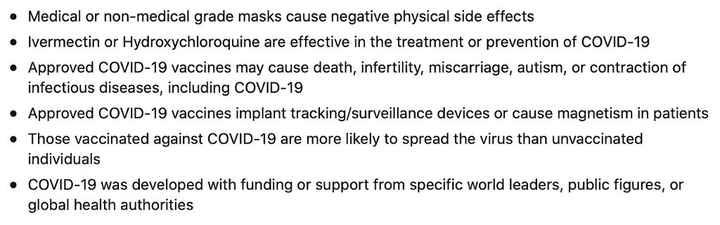 linkedin forbidden claims covid vaccine