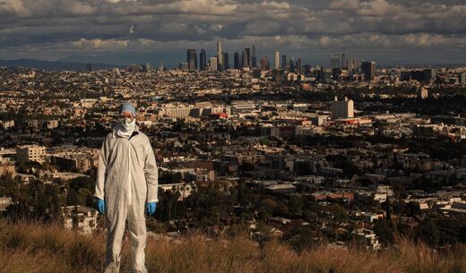 man in pandemic suit