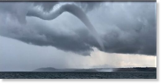The tornado-like phenomena appeared amid the ever-changing weather