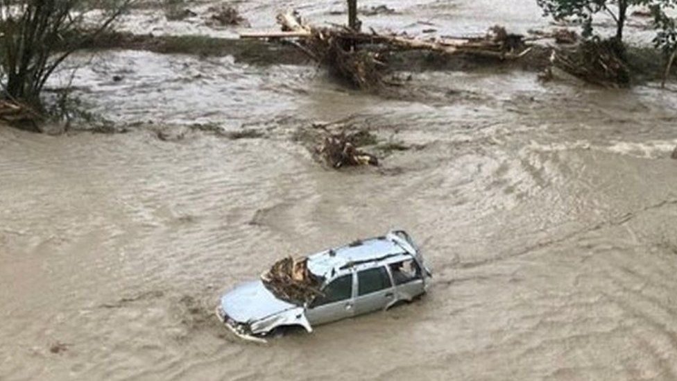 Click to enlarge Heavy rain and mudslides have devastated parts of Carinthia, Austria