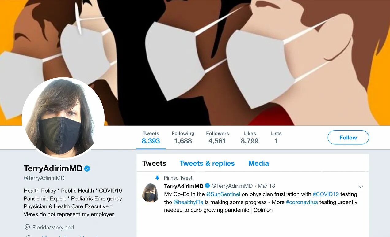 Terry Adirim Twitter pentagon mandatory vaccine