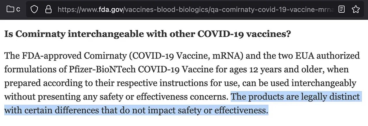 FDA comirnaty vaccine covid memo