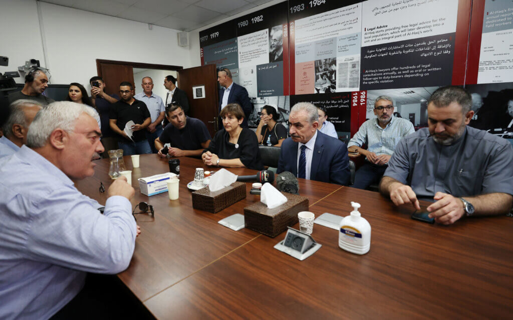 Click to enlarge Palestinian Prime Minister Mohammad Shtayyeh NGO palestine shut down
