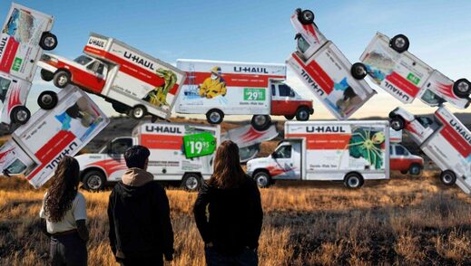 u-haul trucks border wall texas satire