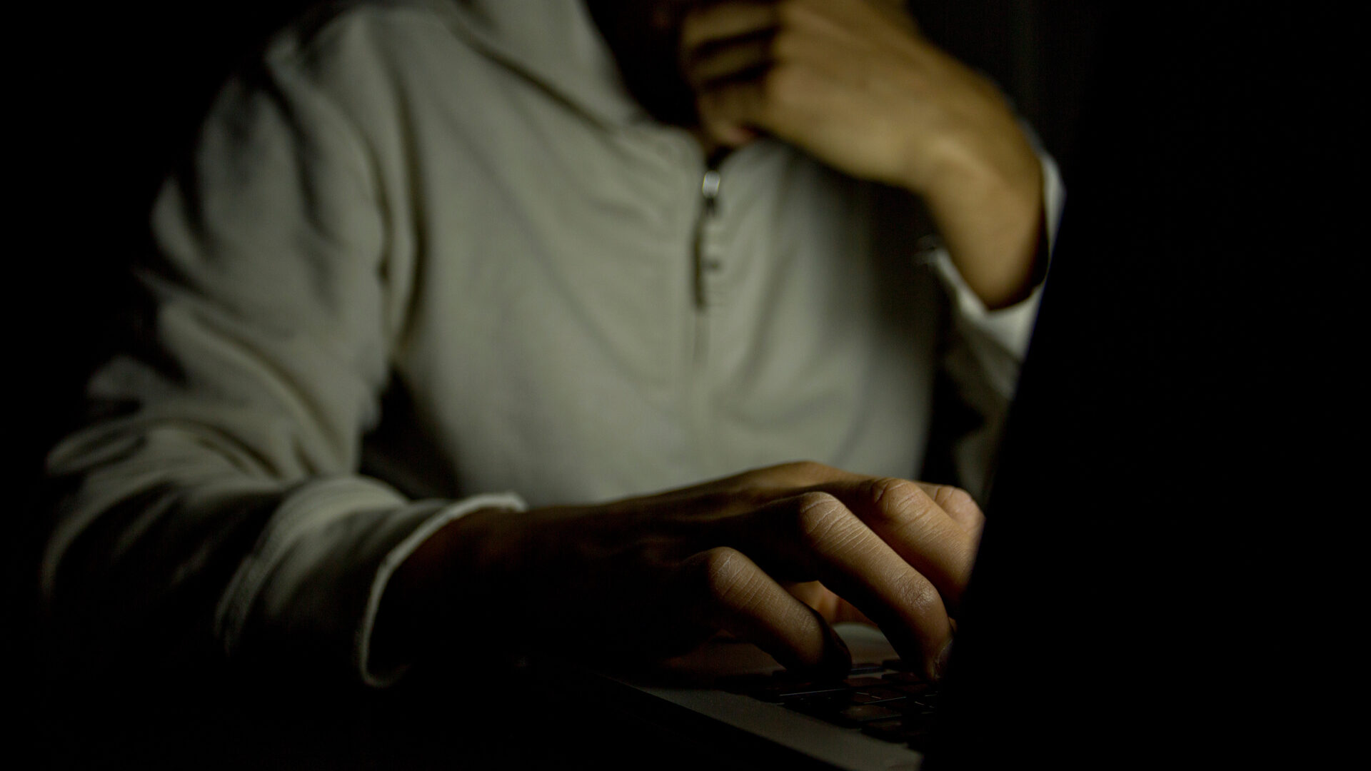 man on computer