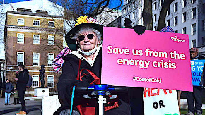 Click to enlarge Woman w sign