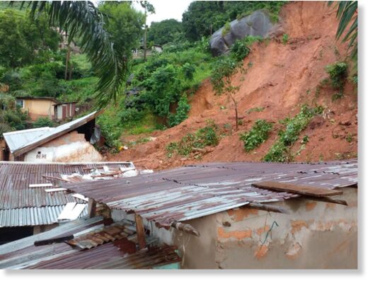 Flood and mudslides caused damage in Freetown,