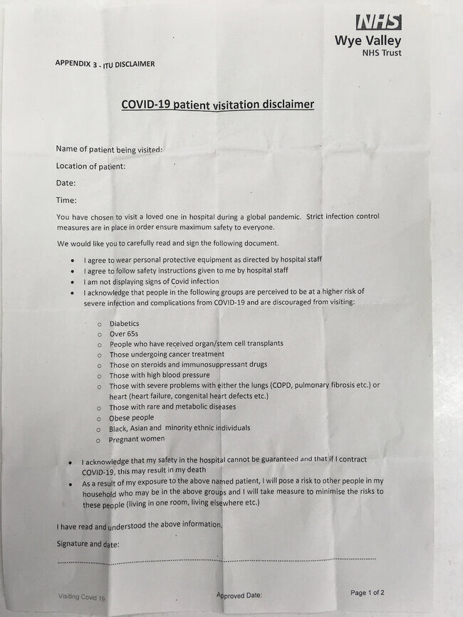 letter nhs black patients covid
