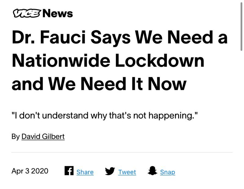 fauci headline lockdown vice news david gilgert