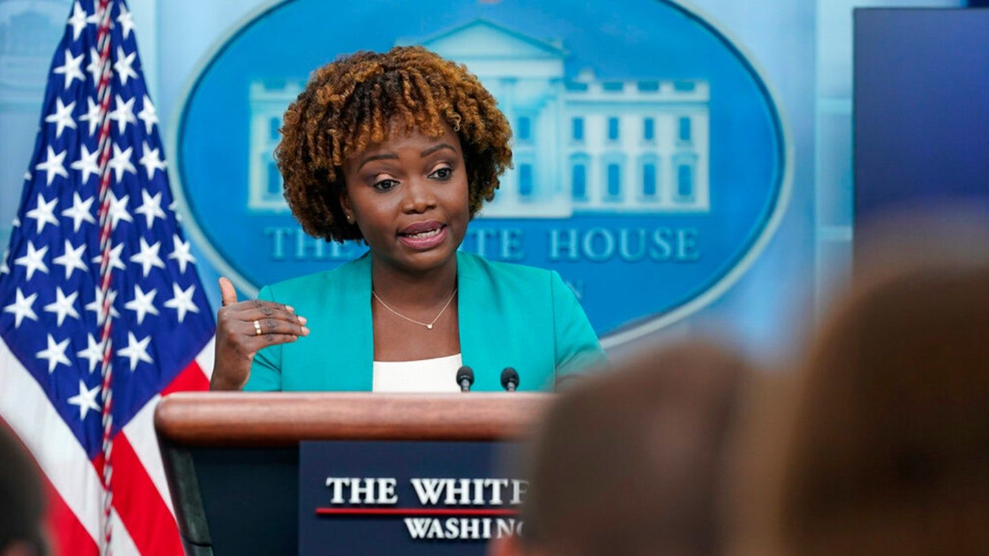Click to enlarge press secretary Karine Jean-Pierre