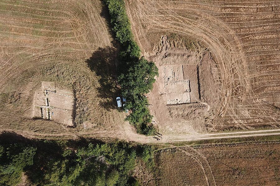 Click to enlarge Aerial view of the different excavation site