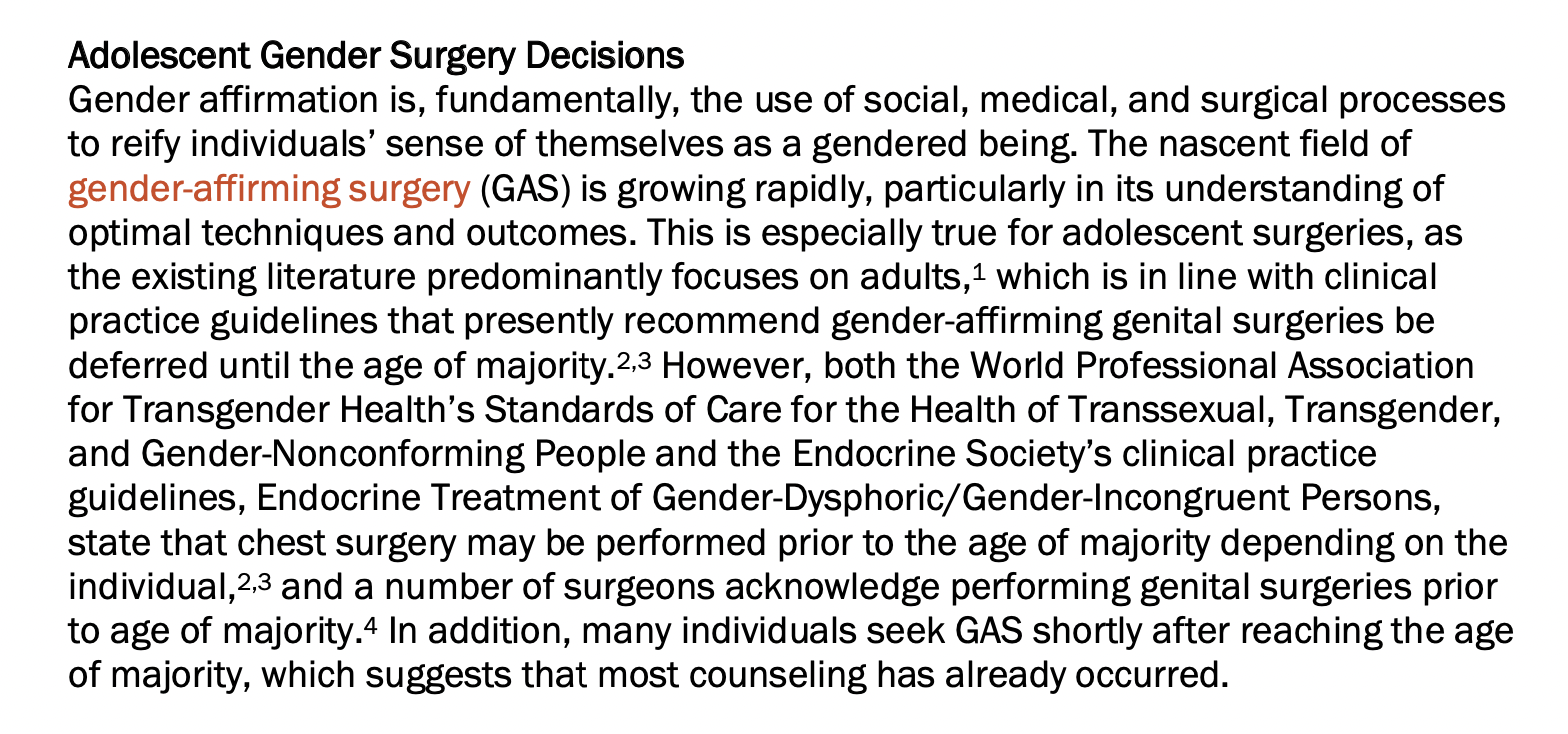 adolescent gender surgery decisions