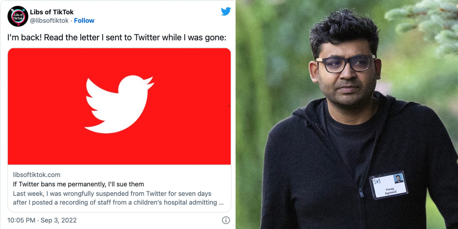 libs of tiktok tweet twitter CEO