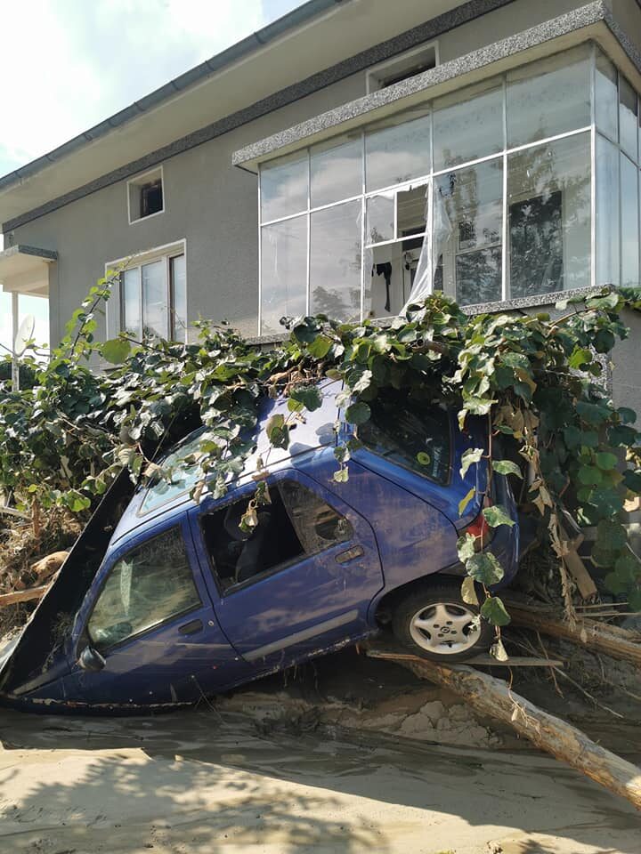 Flood damages in Plovdiv Province Bulgaria