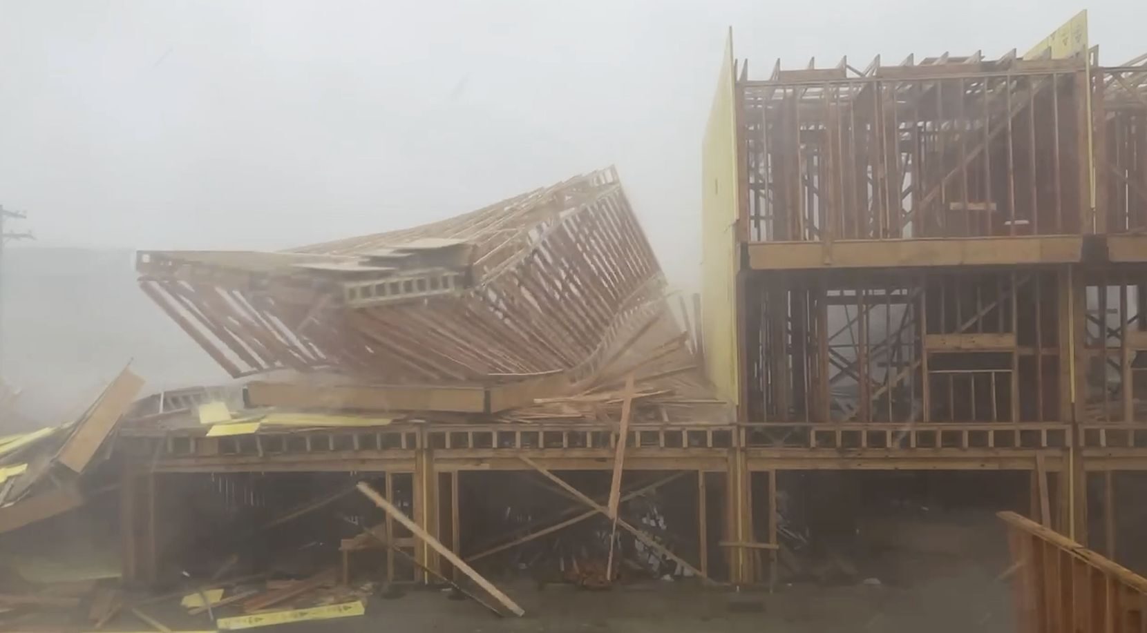 Severe Storms Knocked Down Several Townhomes Under Construction And Trees In Dallas