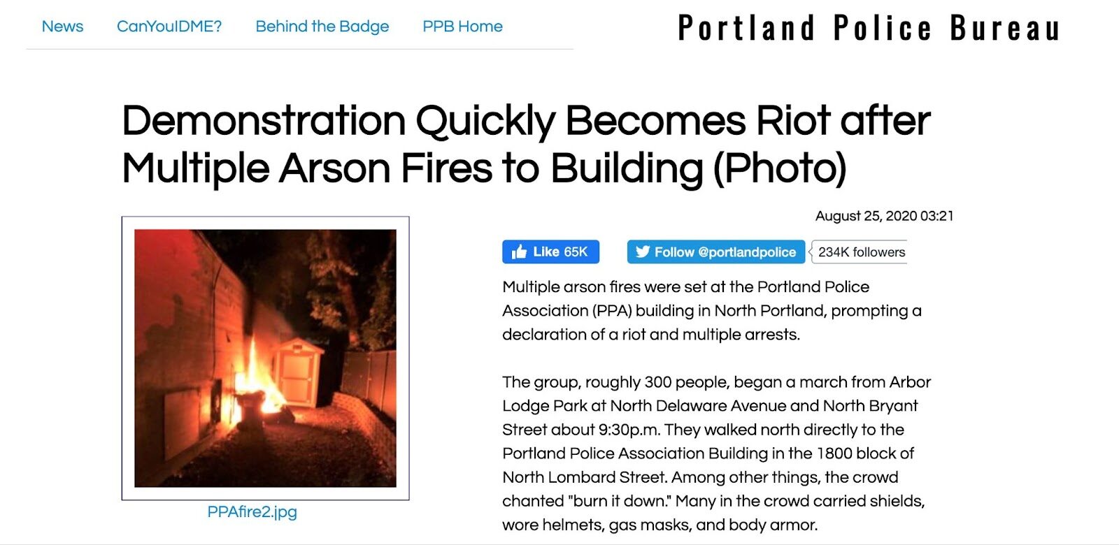 antifa riot headline