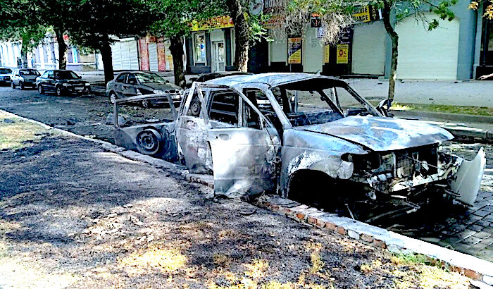 exploded car