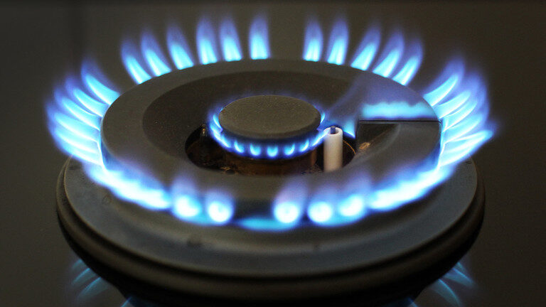 Click to enlarge A burning hob of a gas cooker.