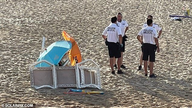 Click to enlarge The drama occurred during a storm in the area and led to the popular beach, famed for its white sand and crystalline waters, being evacuated briefly to avoid a further tragedy