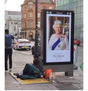 queen england homeless