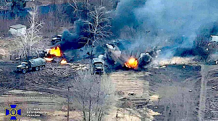Click to enlarge vehicles bombed