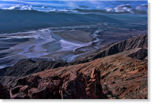 Badwater Basin, seen from Dante's View, Death Valley, California.
