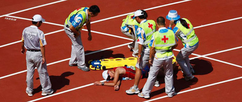 Click to enlarge athlete collapse