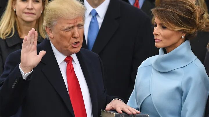 Click to enlarge Donald Trump is sworn in as president on Jan. 20, 2017, at the U.S. Capitol.