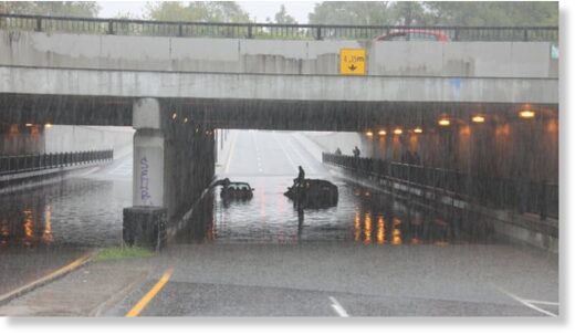 Rain pounds Montreal area, causing flooding and road closures